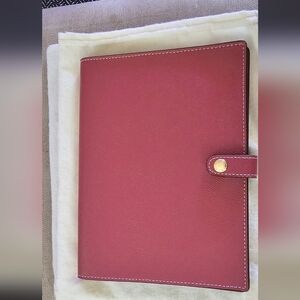 Elegant Red Leather Planner